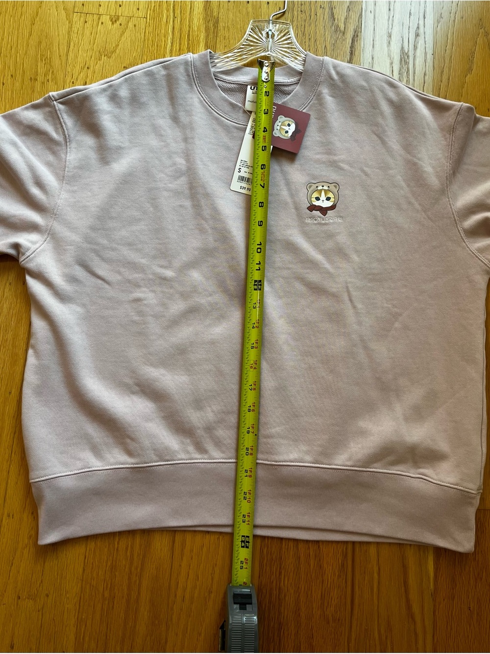 Uniqlo Mofusand Lilac-Pink Crewneck Sweatshirt size Small NWT loose fit - Picture 7 of 12